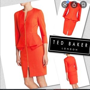 Ted Baker Jamtye Red Peplum Dress (size 2/6)